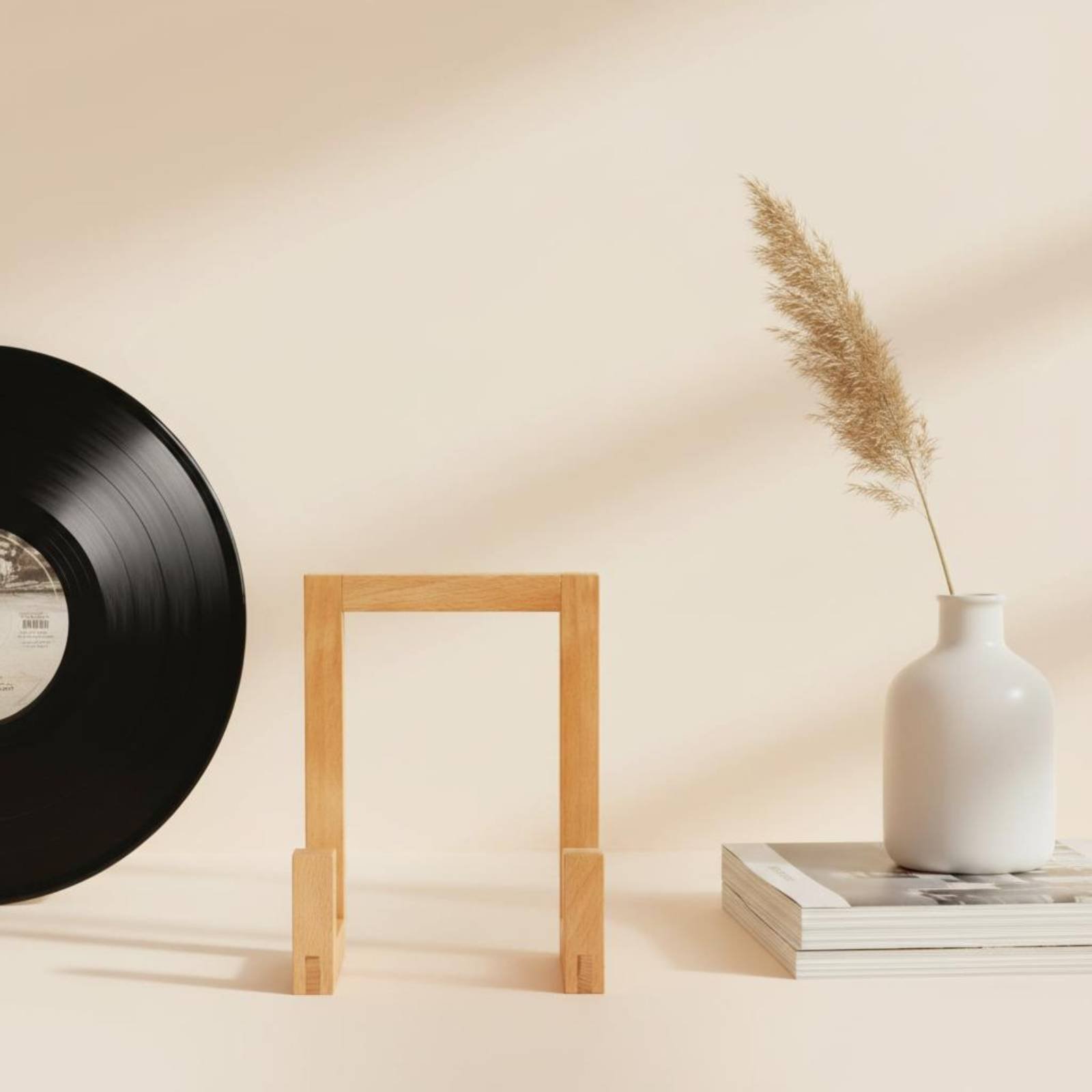 Display Stand Wood - Espositore in Legno per Vinili, Organizzatore